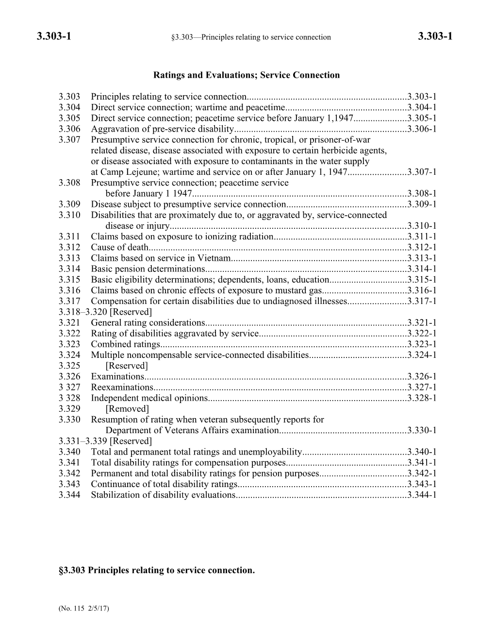 Ratings and Evaluations; Service Connection