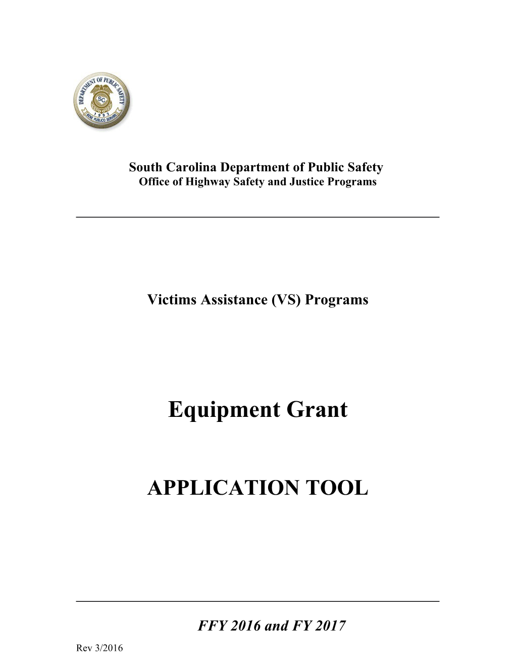 Equipment Grants Standard Pages