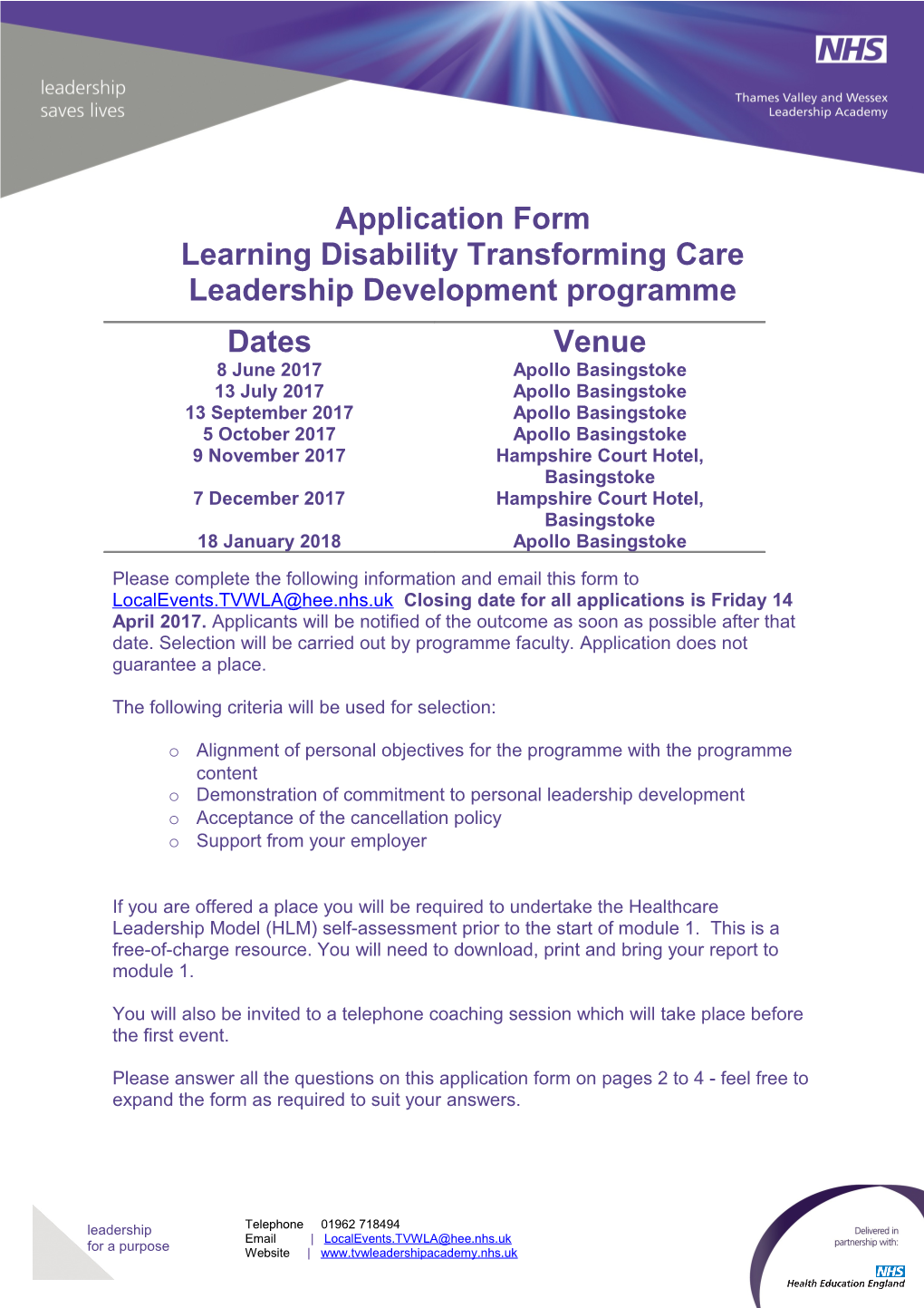 Learning Disability Transforming Care Leadership Development Programme
