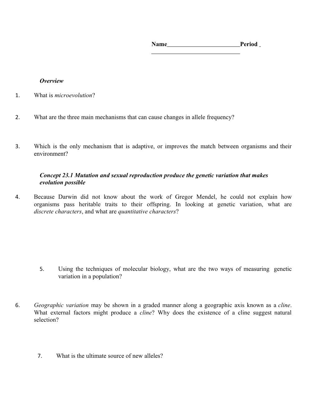 2.What Are the Three Main Mechanisms That Can Cause Changes in Allelefrequency?