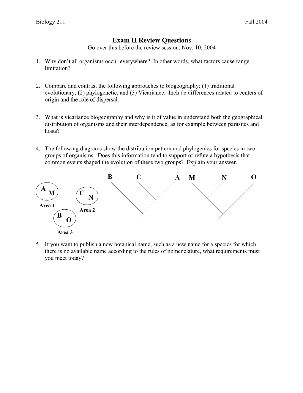 Exam II Review Questions