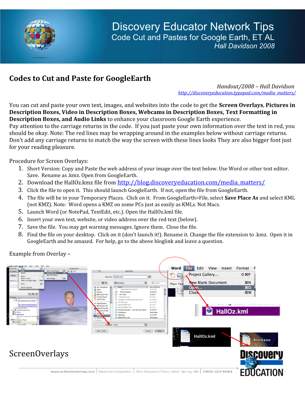 Codes to Cut and Paste for Googleearth