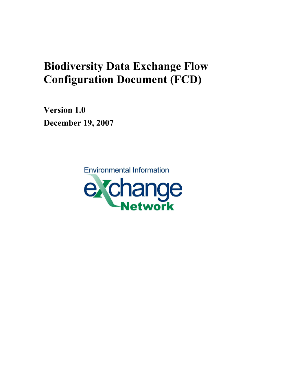 Biodiversitydata Exchange Flow Configuration Document (FCD)