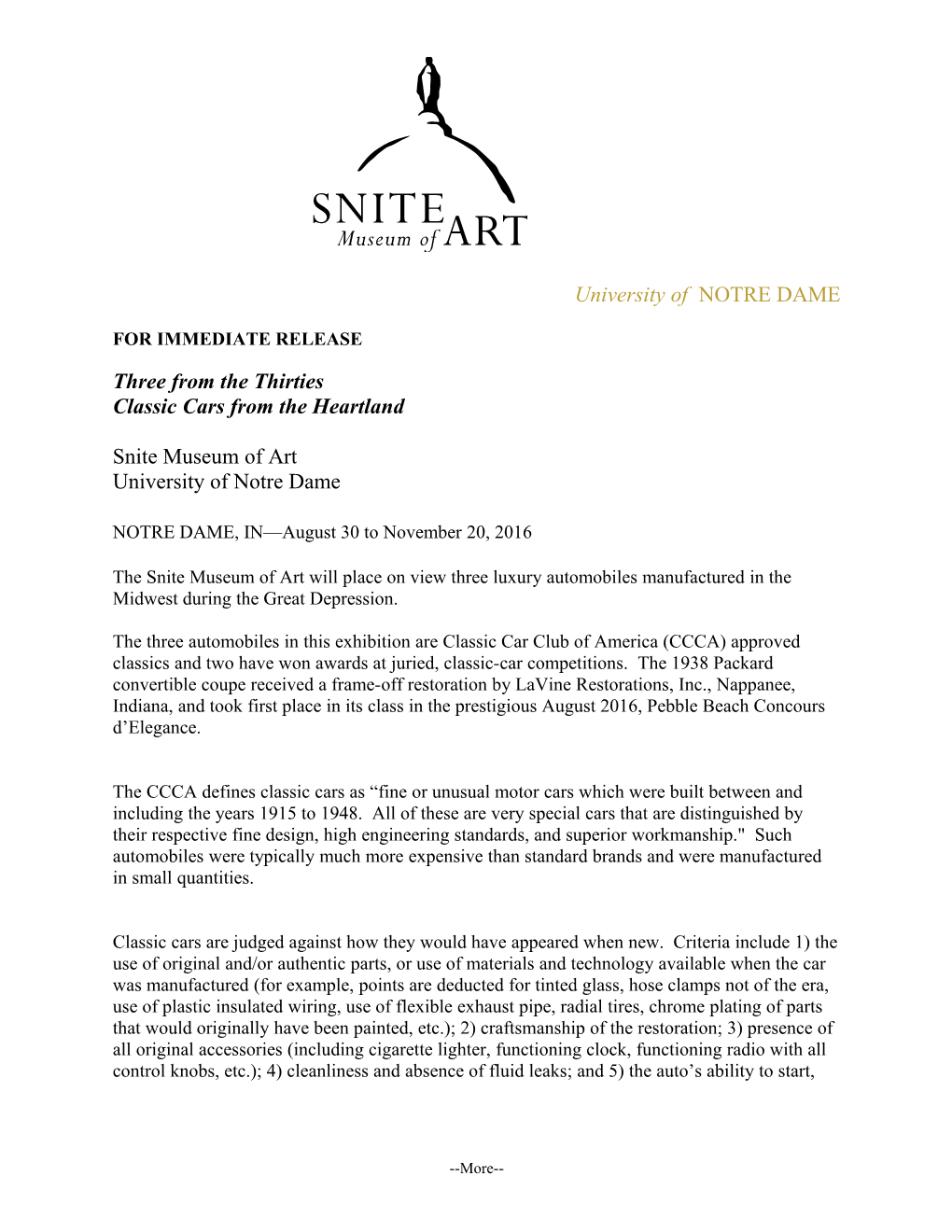 Snite Museum Press Release