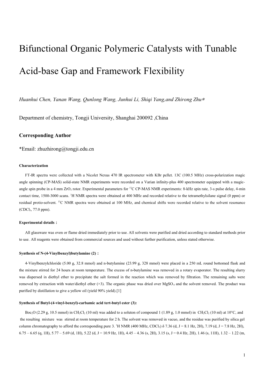 Bifunctional Organic Polymeric Catalysts with Tunable Acid-Base Gap and Framework Flexibility