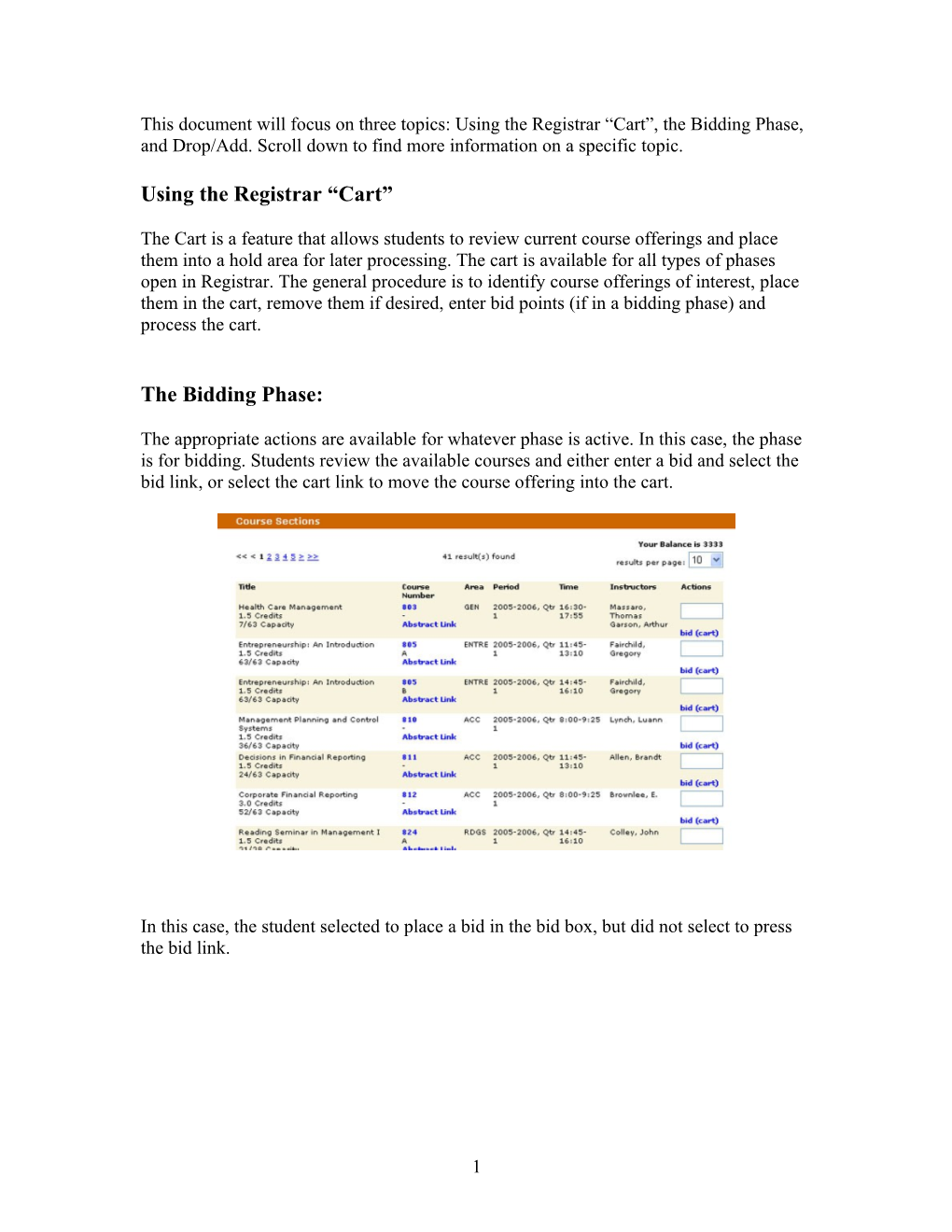 Using the Registrar Cart