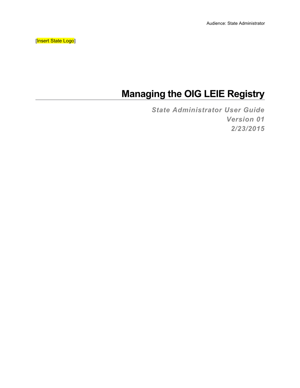 Managing the OIG LEIE Registry
