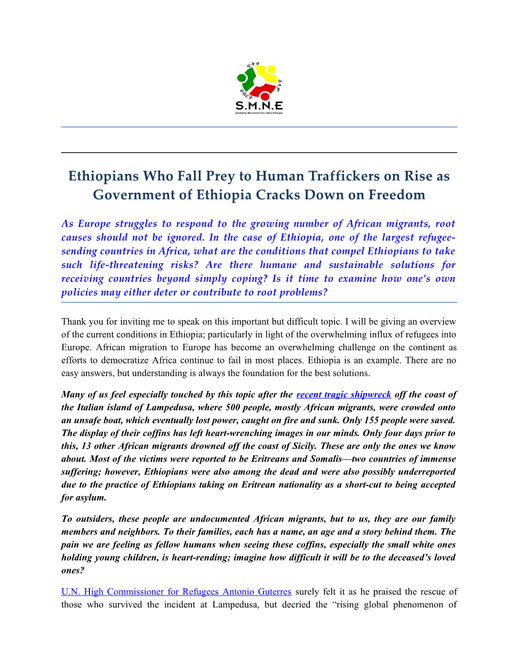 Ethiopians Who Fall Prey to Human Traffickers on Rise As Government of Ethiopia Cracks