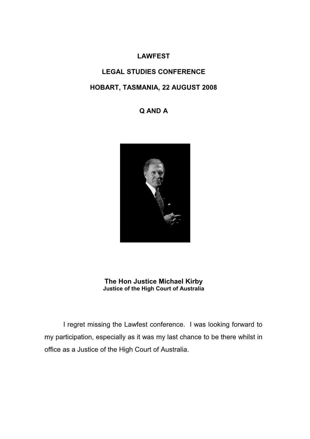 Legal Studies Conference