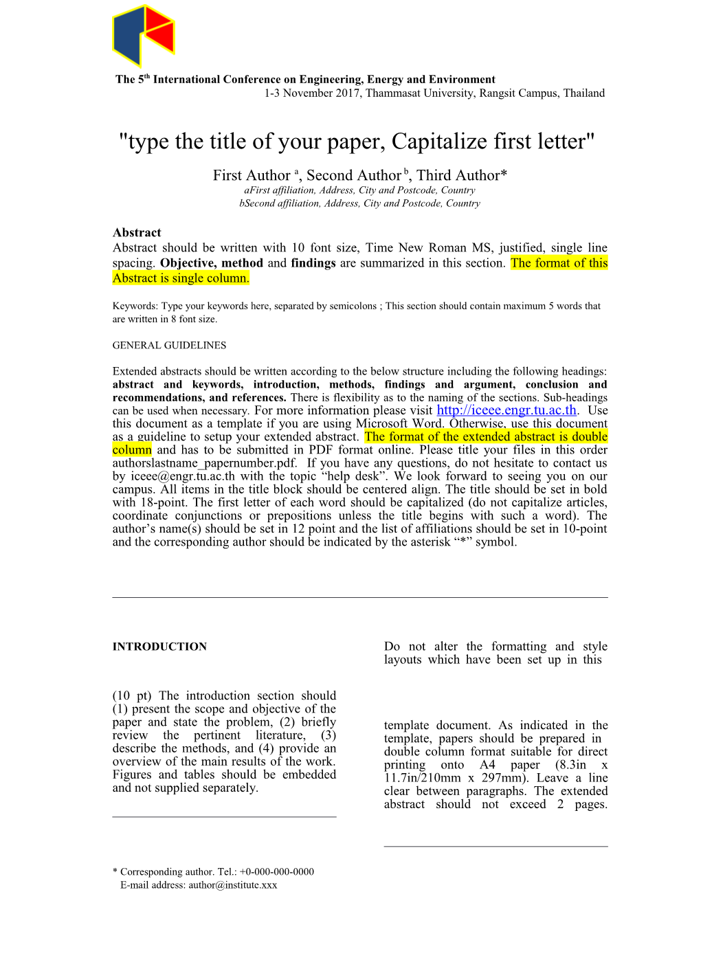 Type the Title of Your Paper, Capitalize First Letter