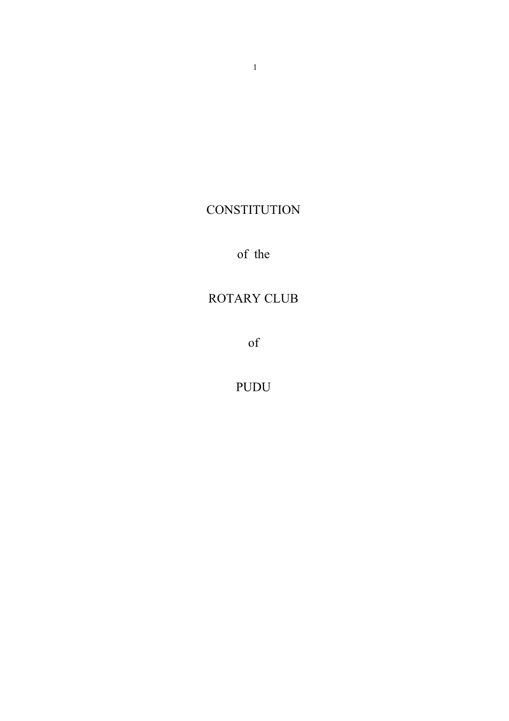 Constitution of the Kelab Rotary Pudu
