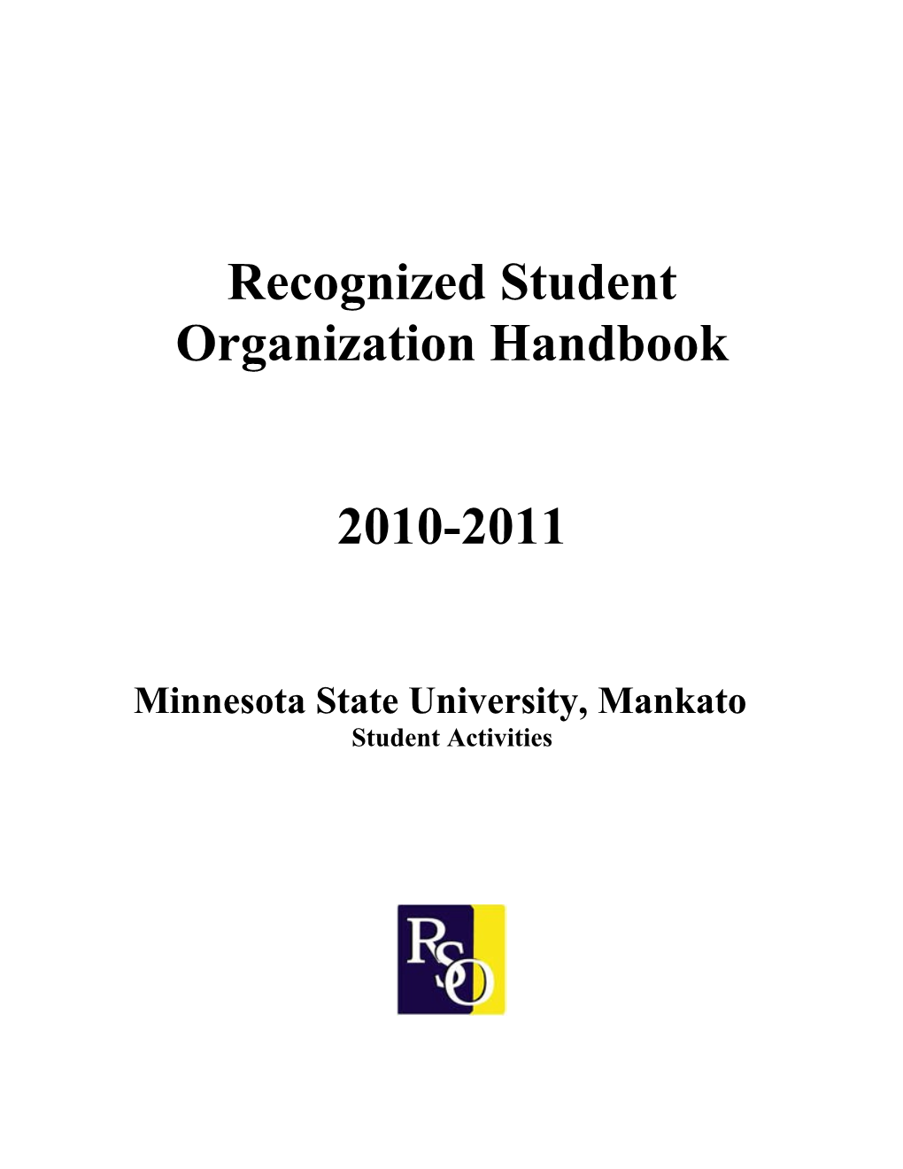 Recognized Student Organization Handbook