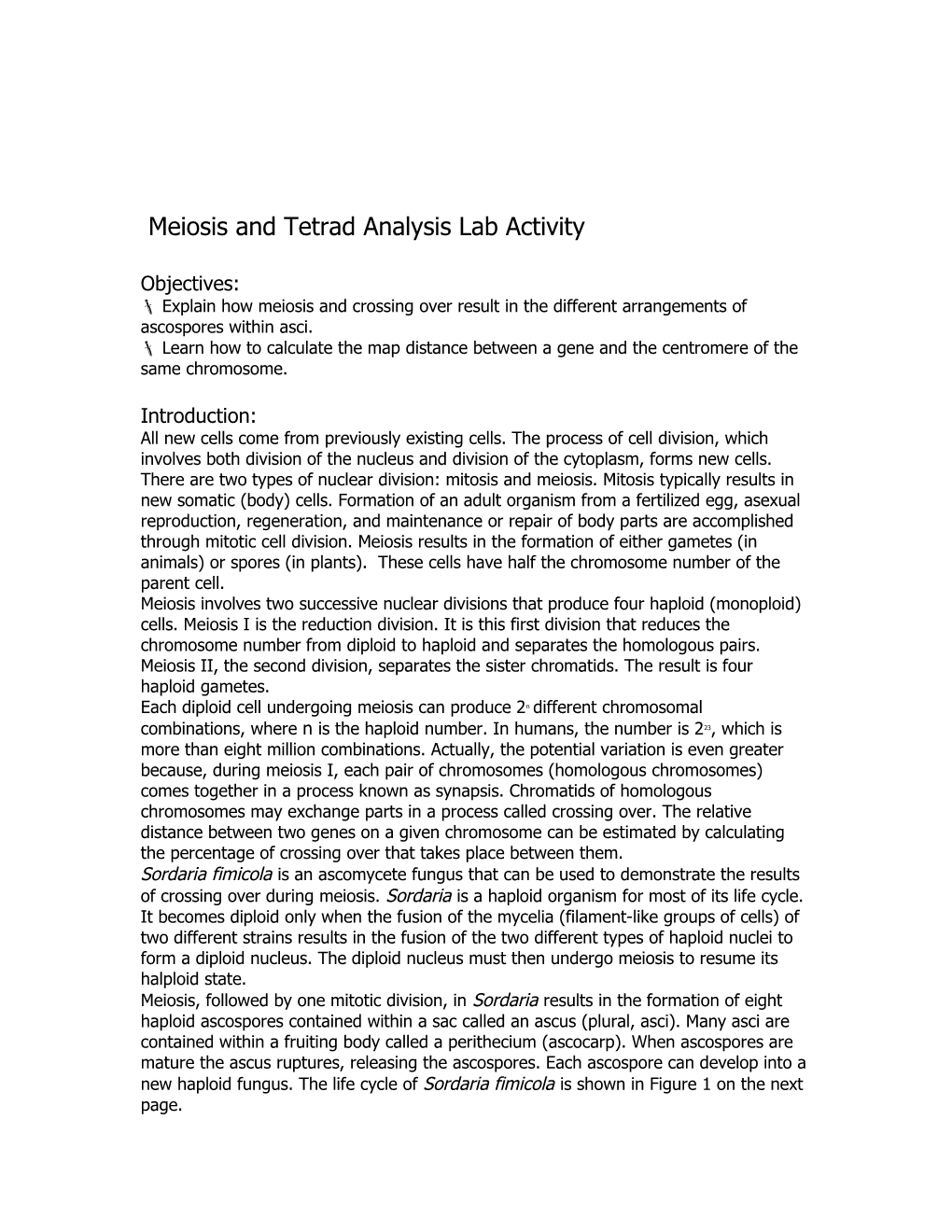Meiosis Lab Activity