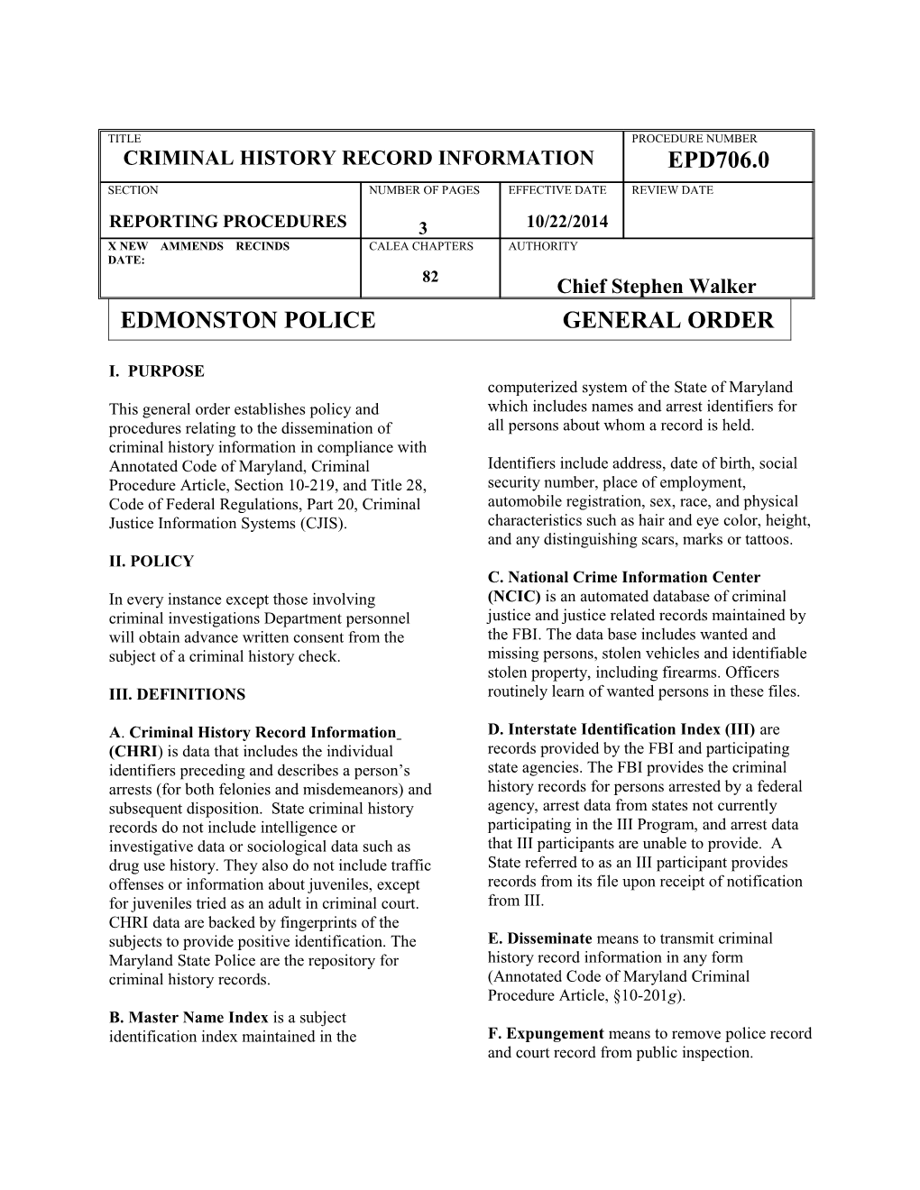 Criminal History Record Information (Chri)Epd706.0