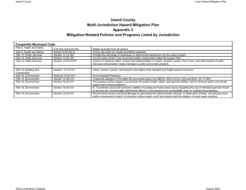 Island County Local Hazard Mitigation Plan