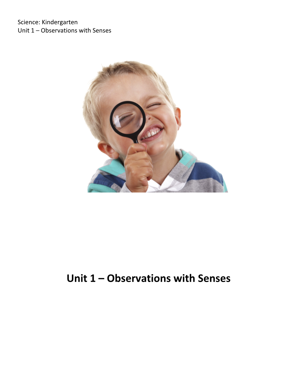 Unit 1 Observations with Senses