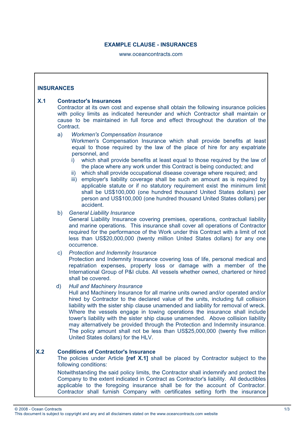 Example Wording Third Party Indemnities