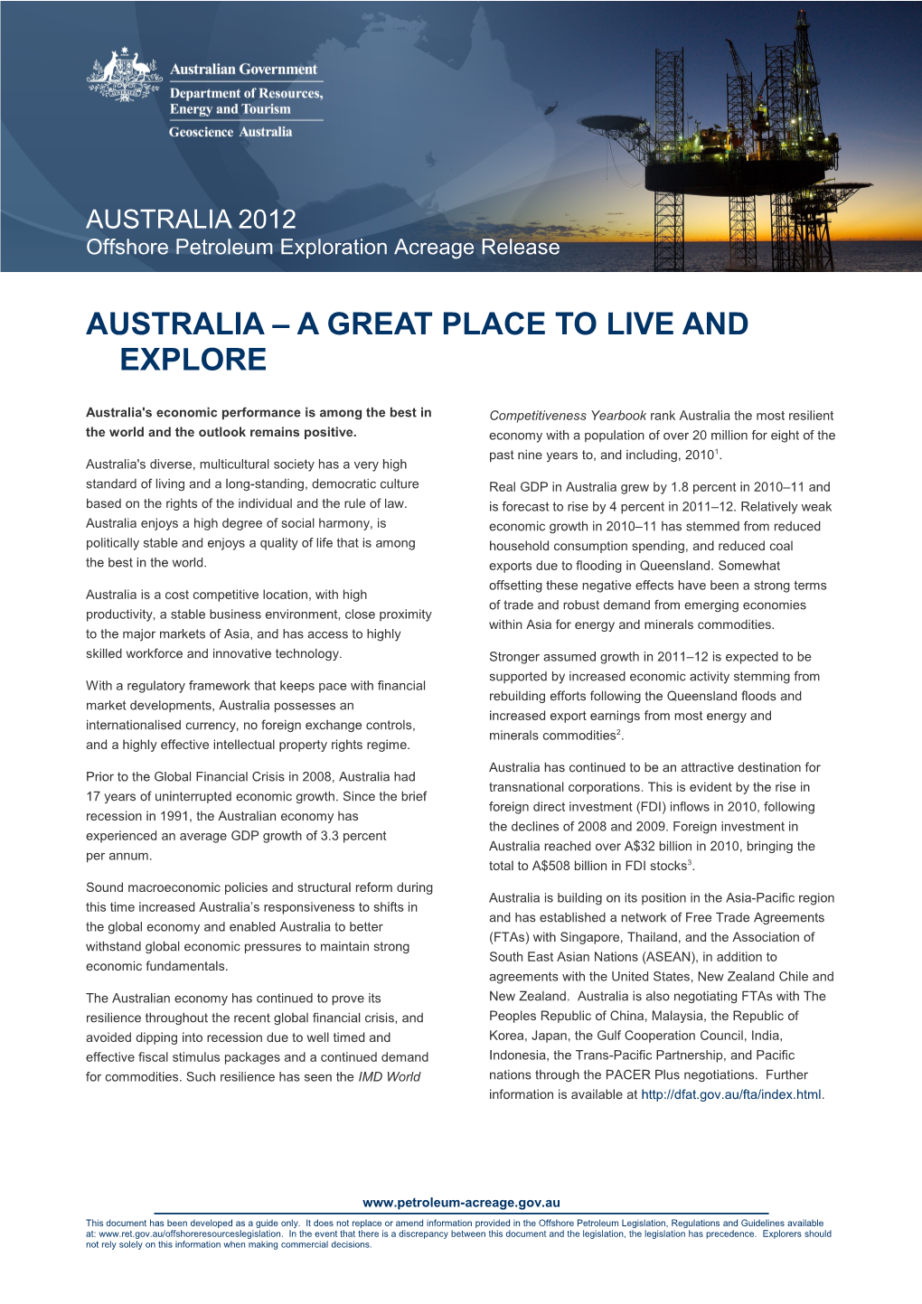Australia a Great Place to Live and Explore