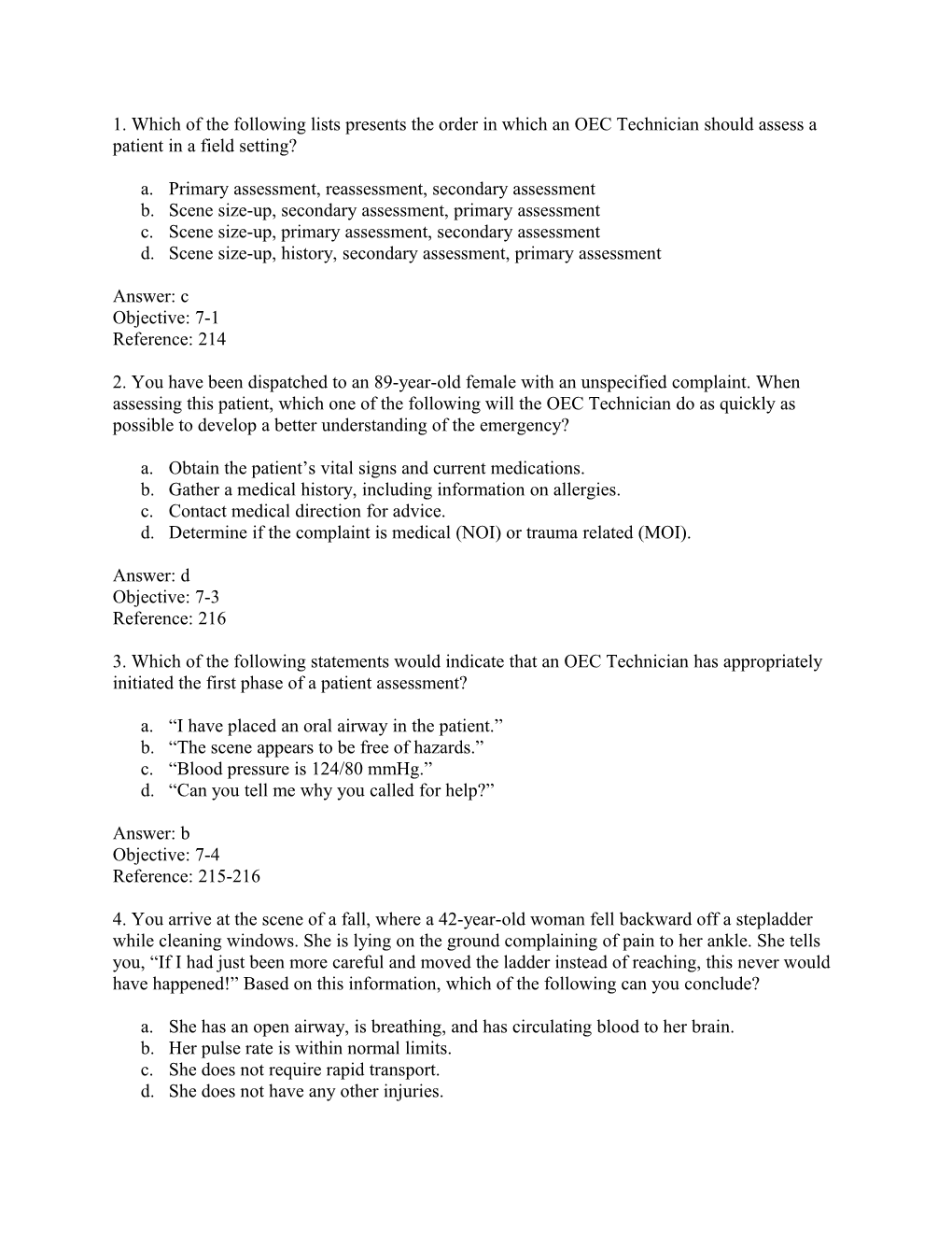 Chapter 7 Patient Assessment