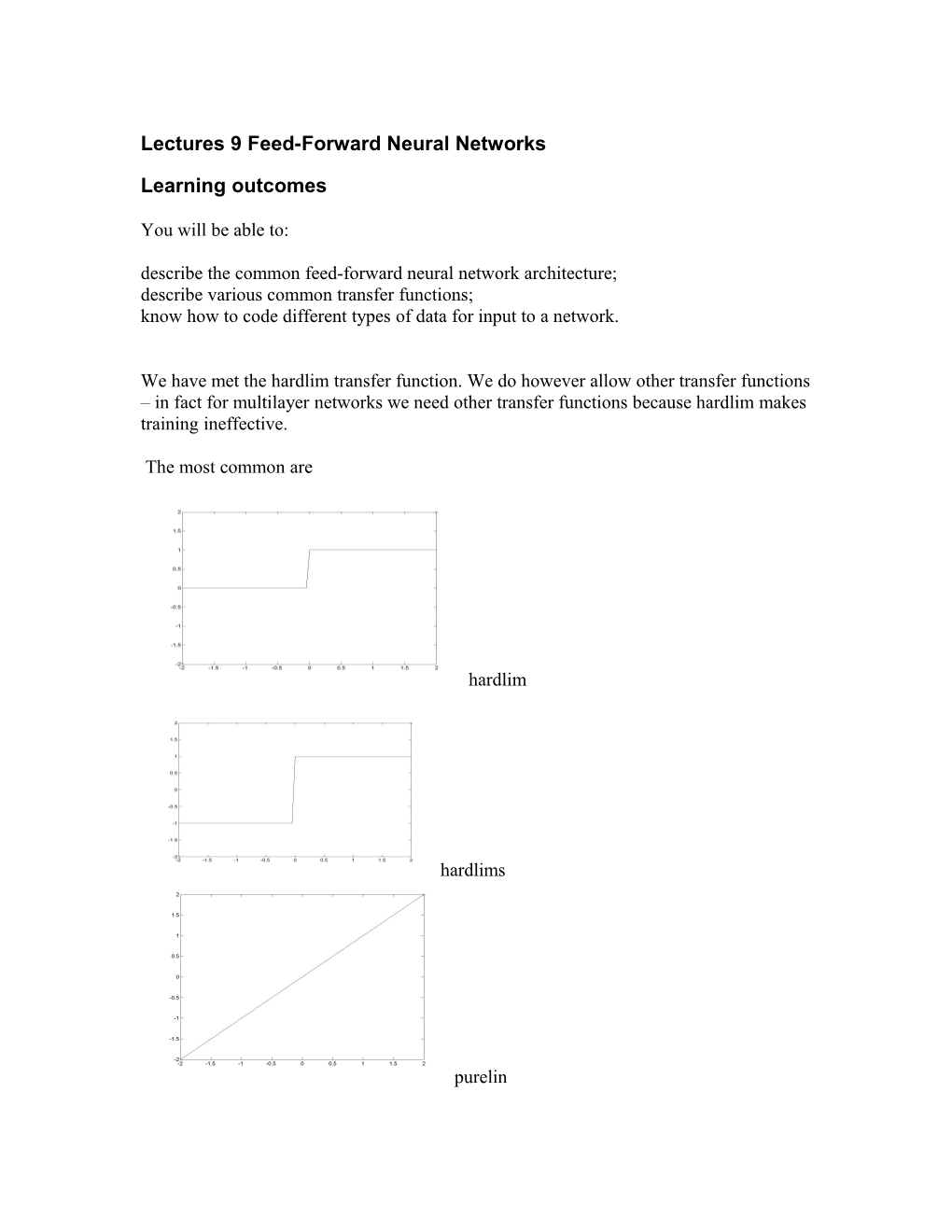 Lectures 9 Feed-Forward Neural Networks