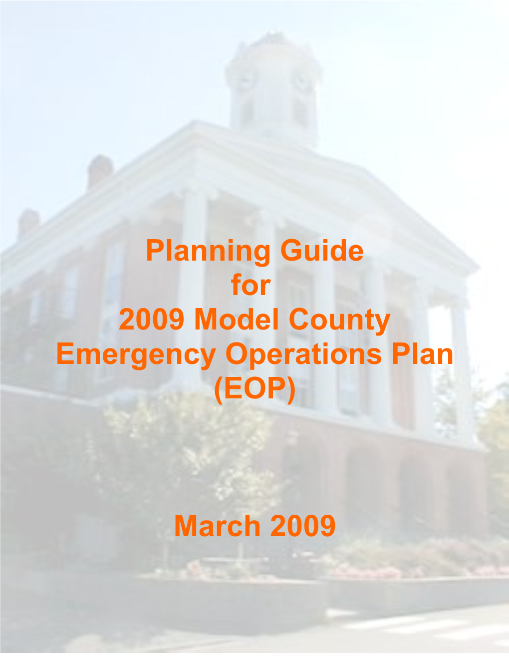 Instructions and Comments for Completing the 2003 Municipal EOP