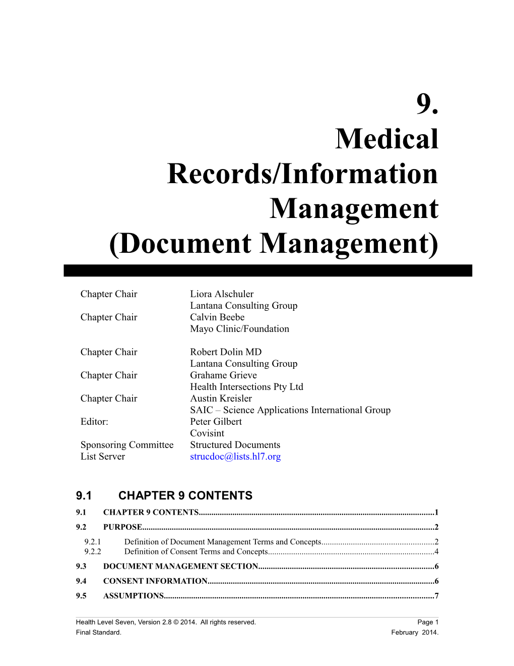 V2.8 Chapter 9 - Medical Records
