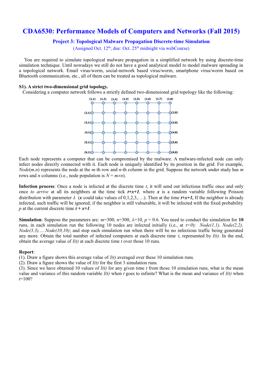 CDA5530: Performance Models of Computers and Networks (Fall 2008)