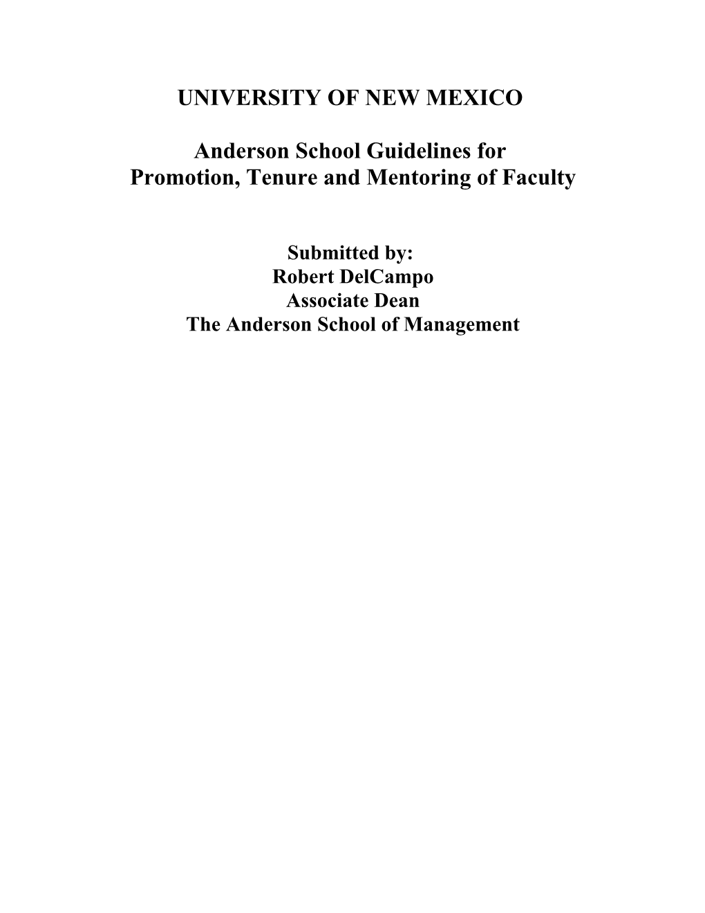 Anderson School Guidelines For