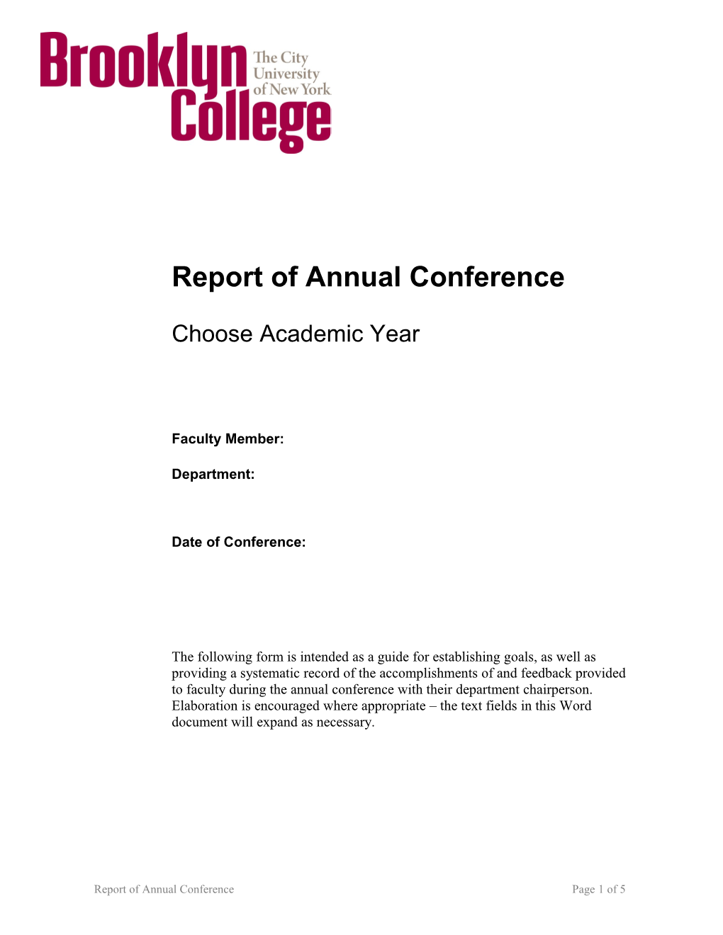 Report of Annual Conference