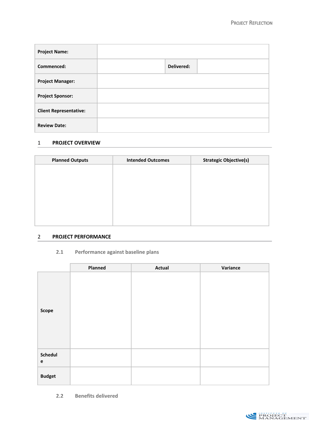 Project Reflection Template