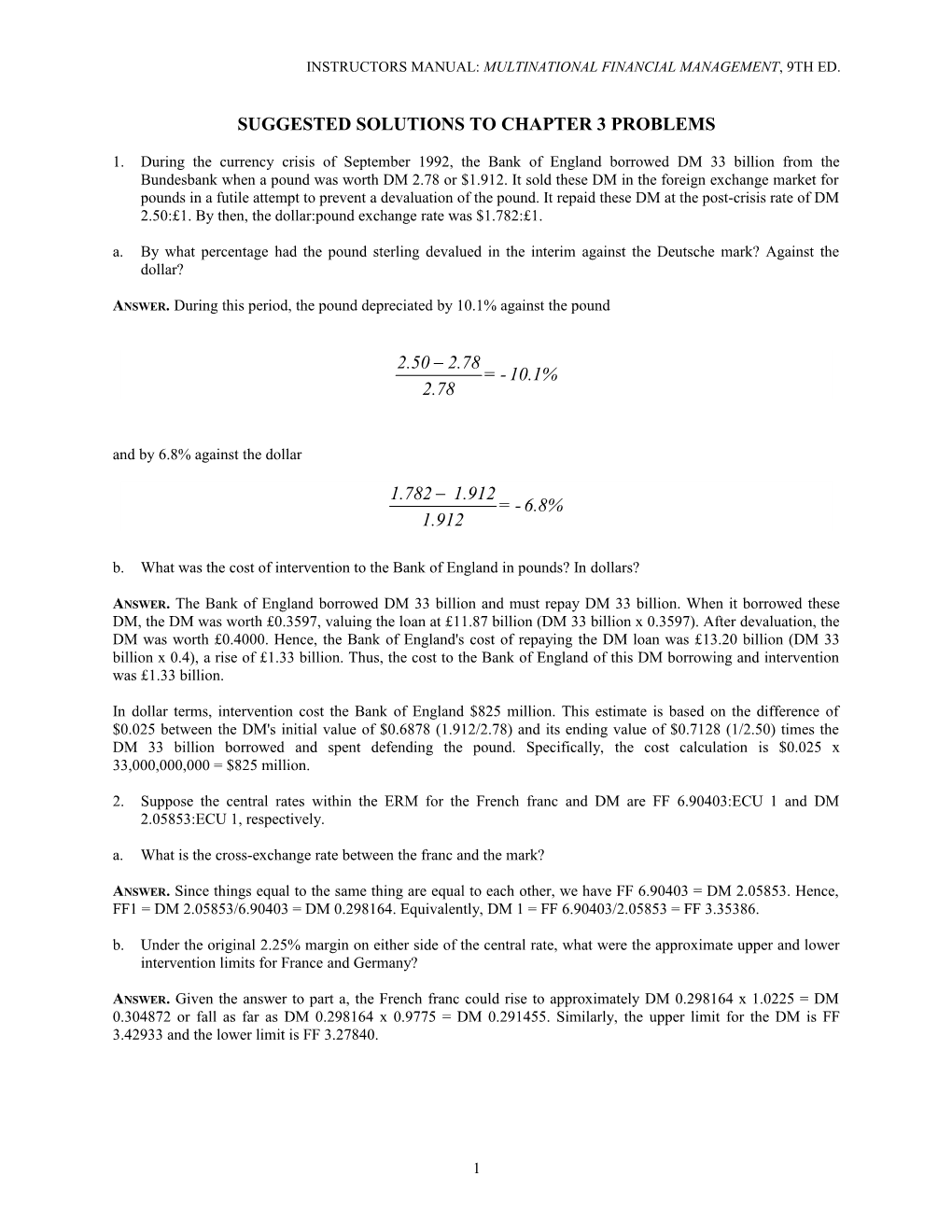 Suggested Solutions to Chapter 3 Problems