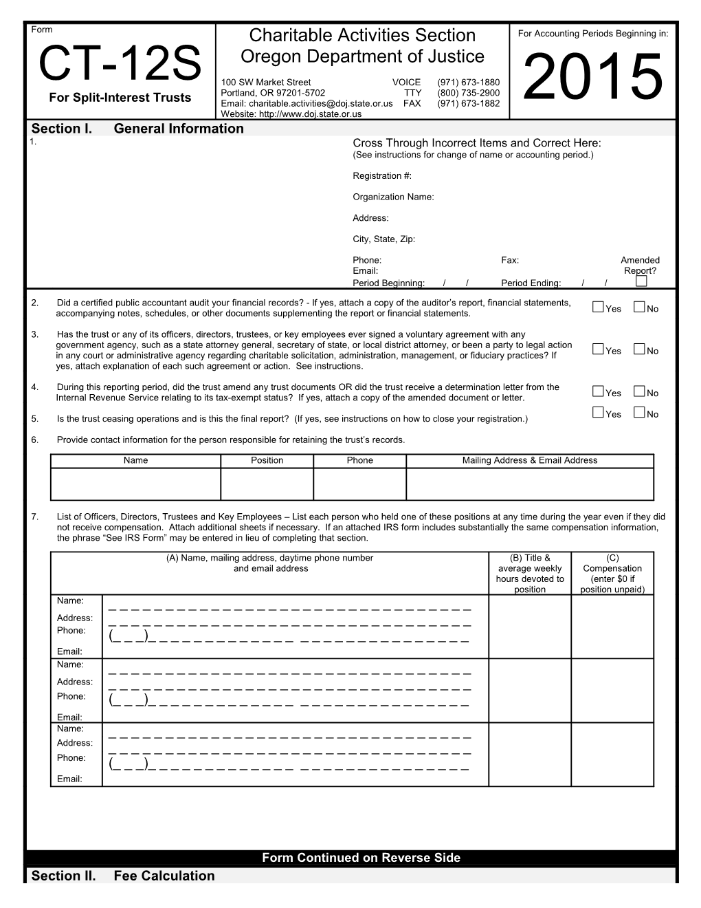 Oregon Department of Justice