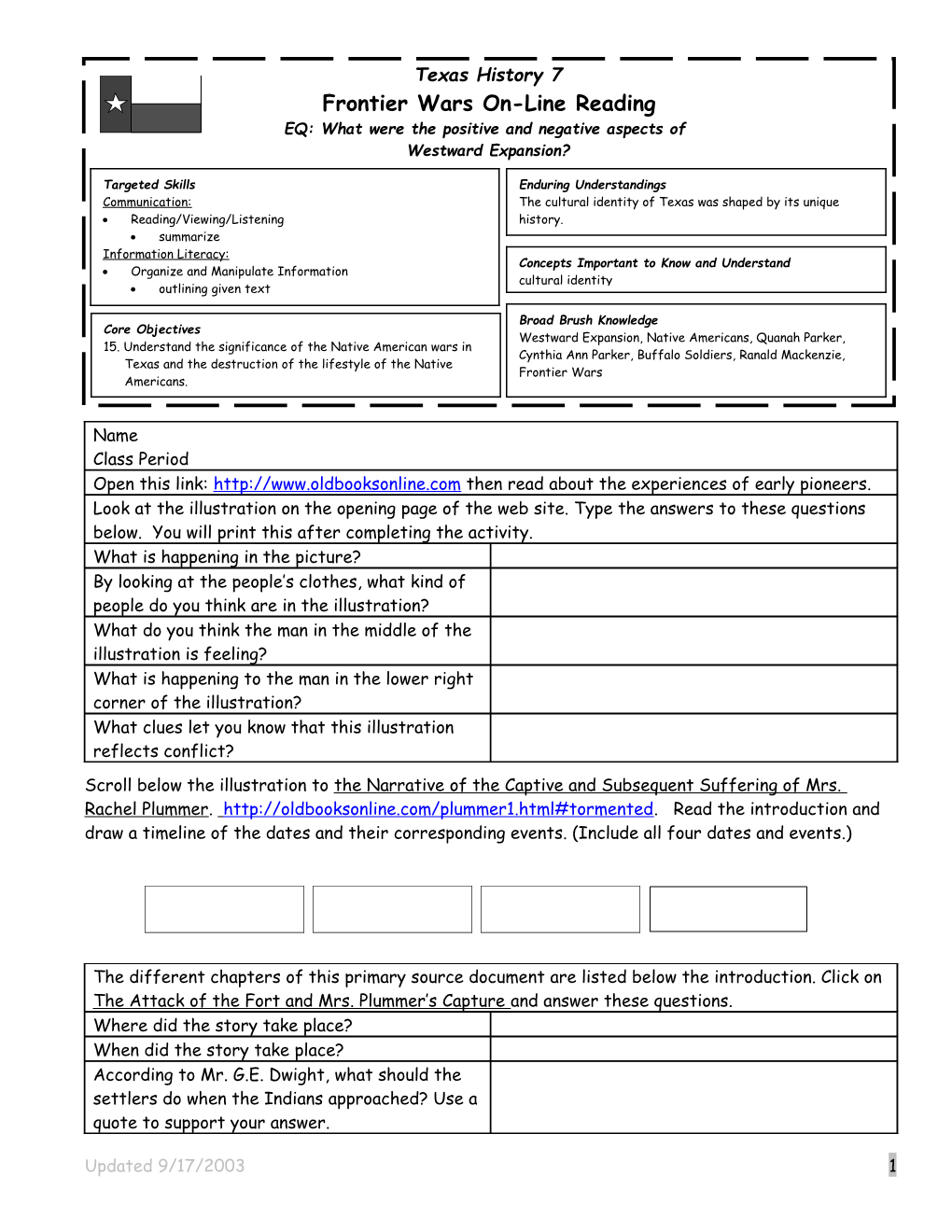 Choose TWO More Sections of the Document and Summarize the Events