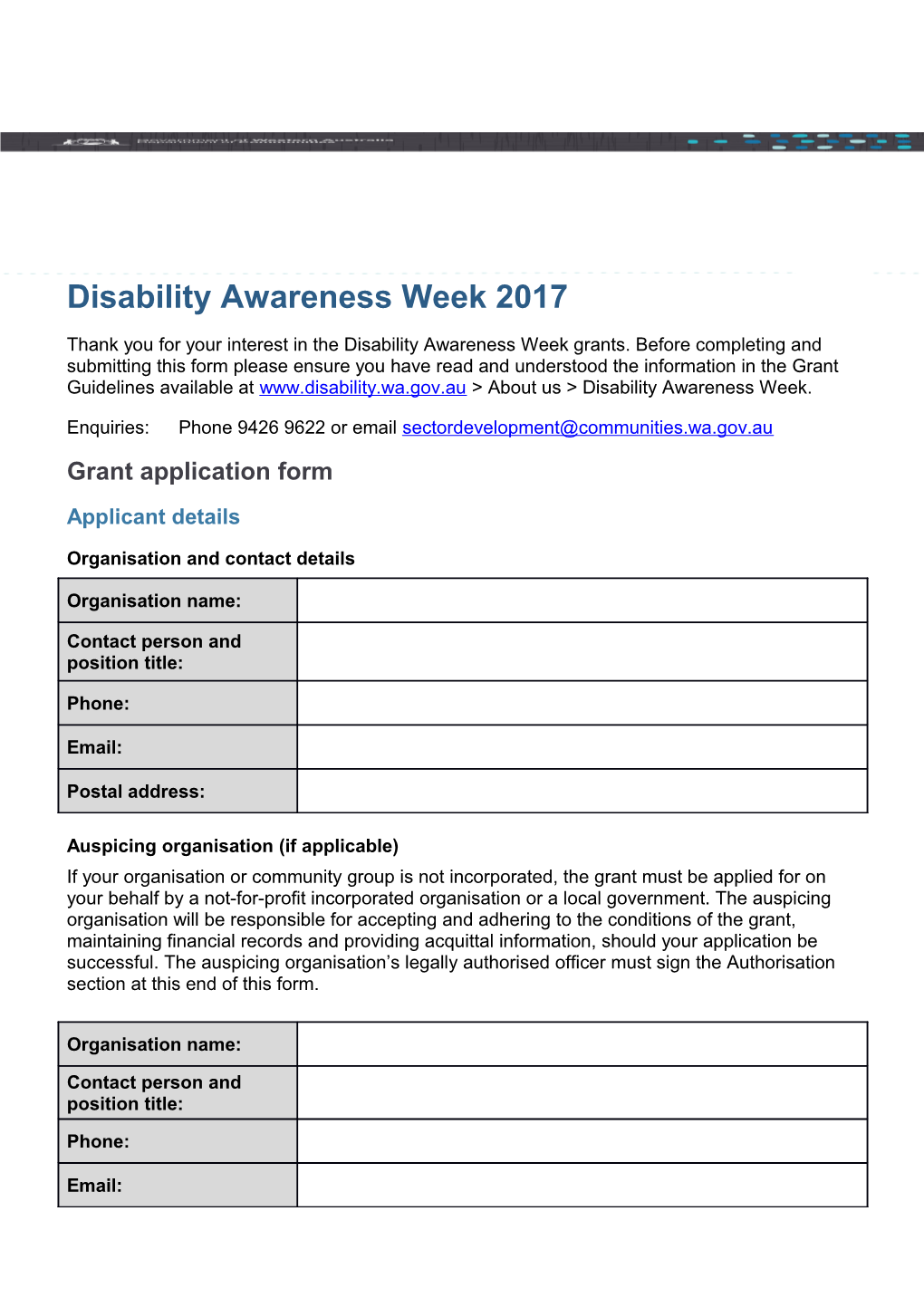 Disability Awareness Week 2017