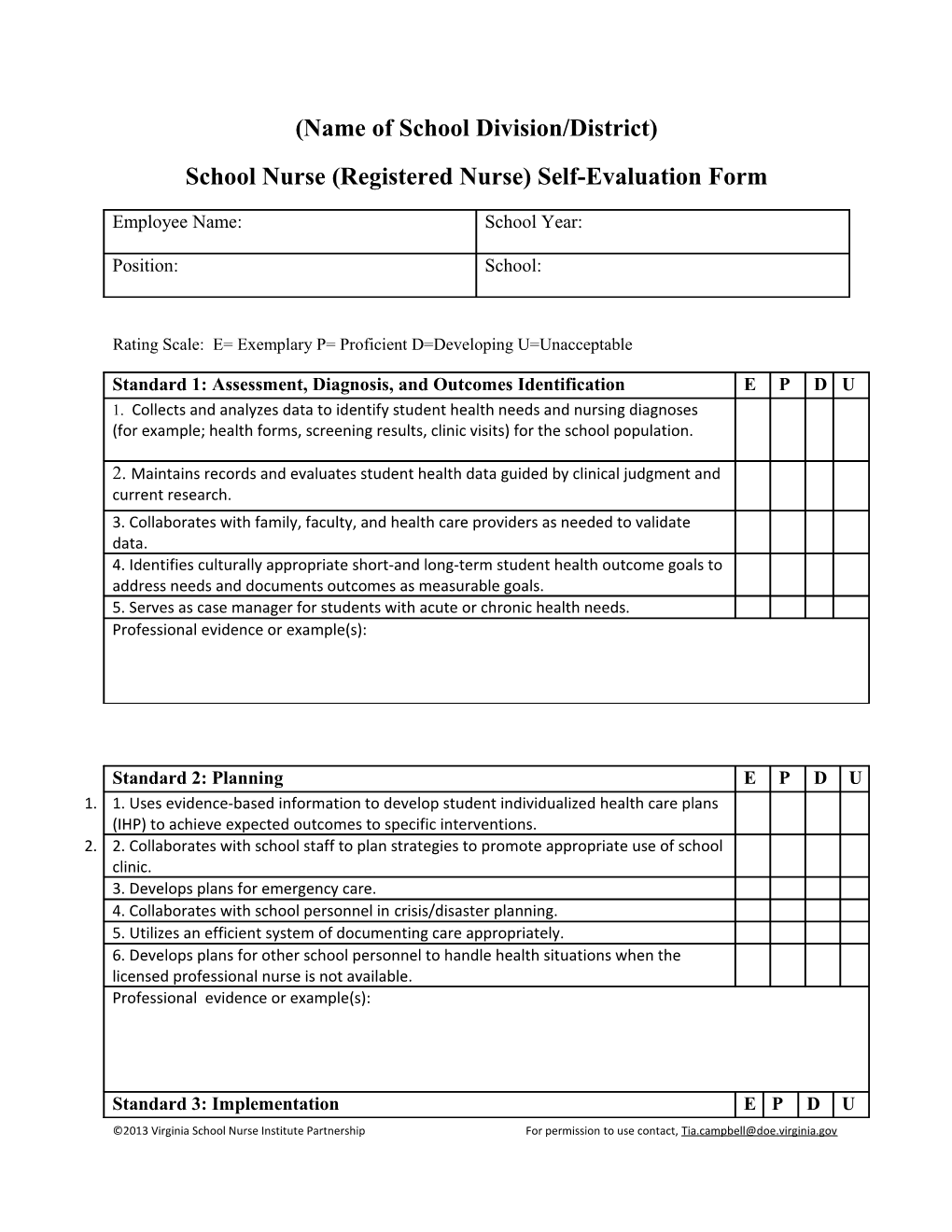 Name of School Division/District