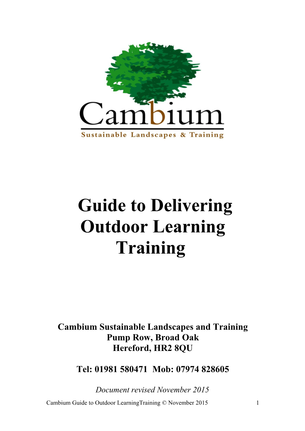 Cambium Sustainable Landscapes and Training