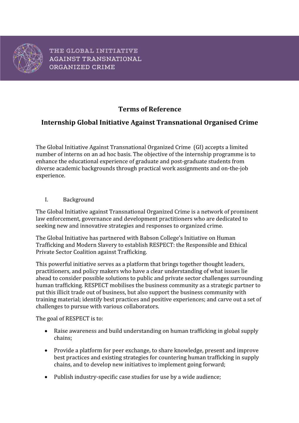 Internship Global Initiative Against Transnational Organised Crime