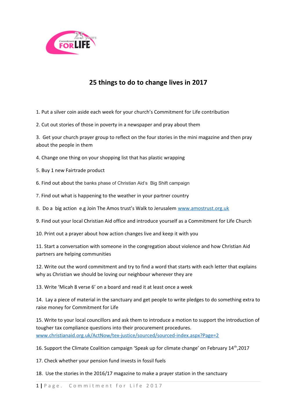 25Things to Do to Change Lives in 2017