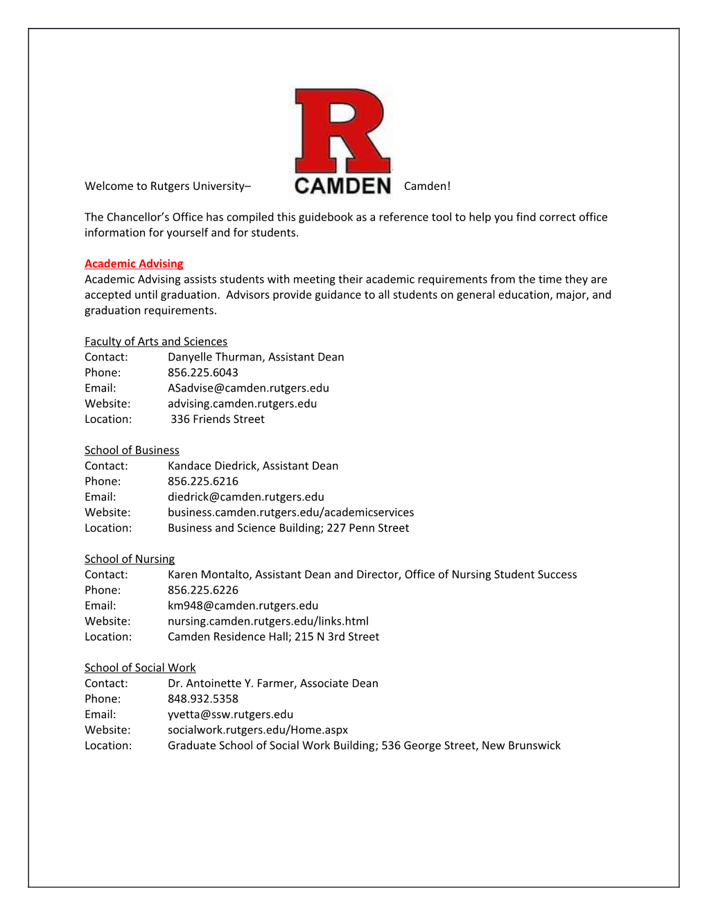 Welcome to Rutgers University Camden!