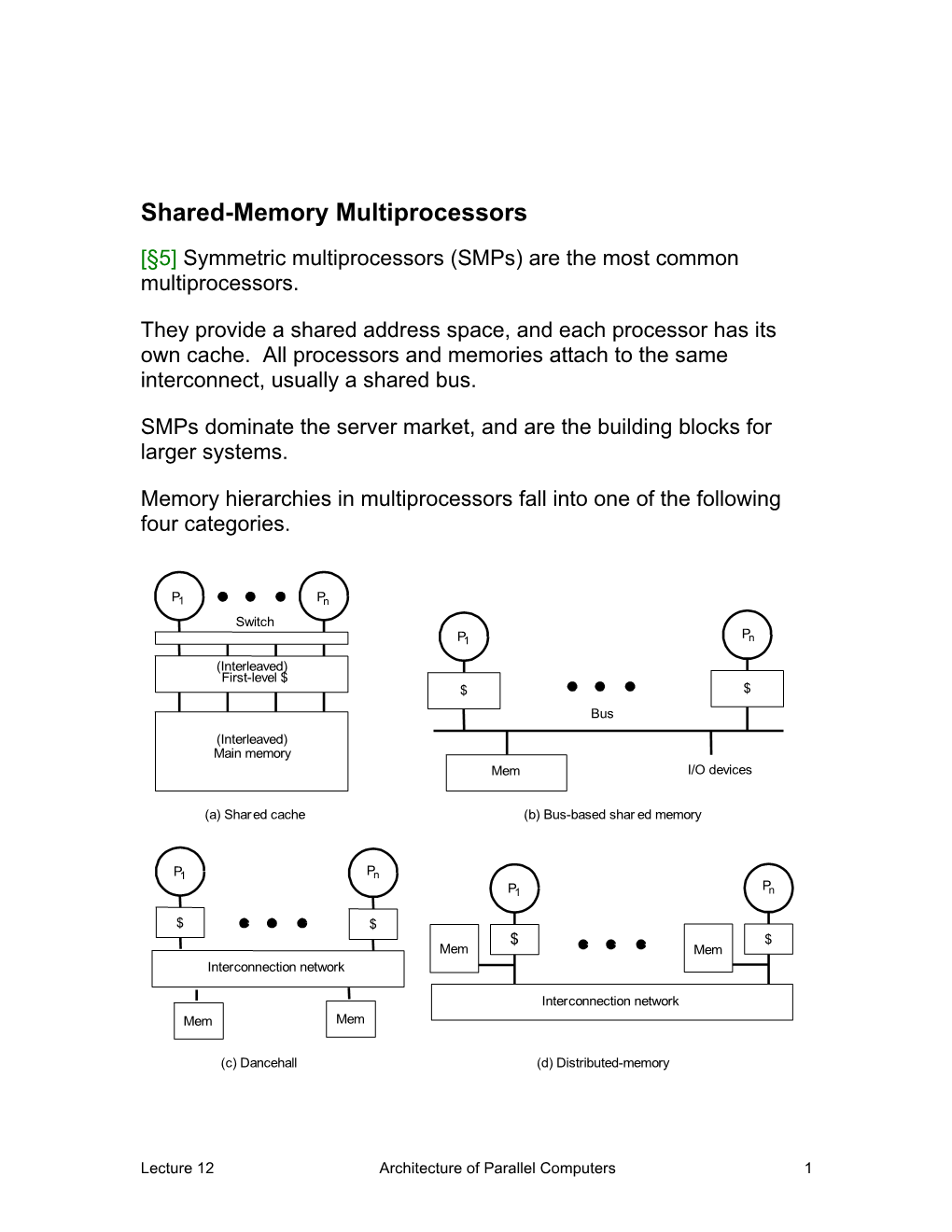 Shared-Memory Multiprocessors