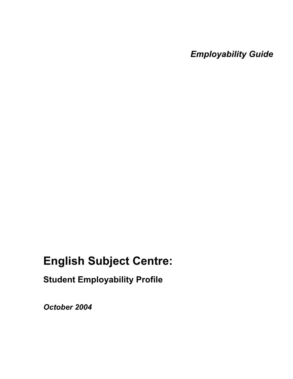 Student Employability Profiles Englishsection 1