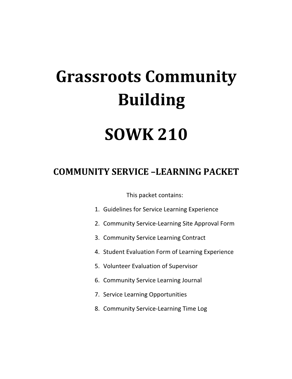 Grassroots Community Building