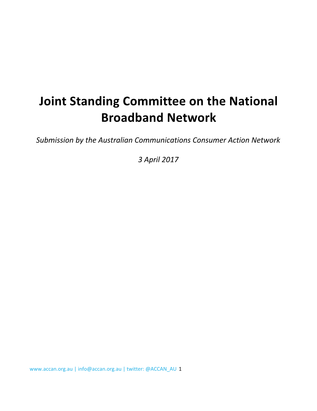 Joint Standing Committee on the National Broadband Network
