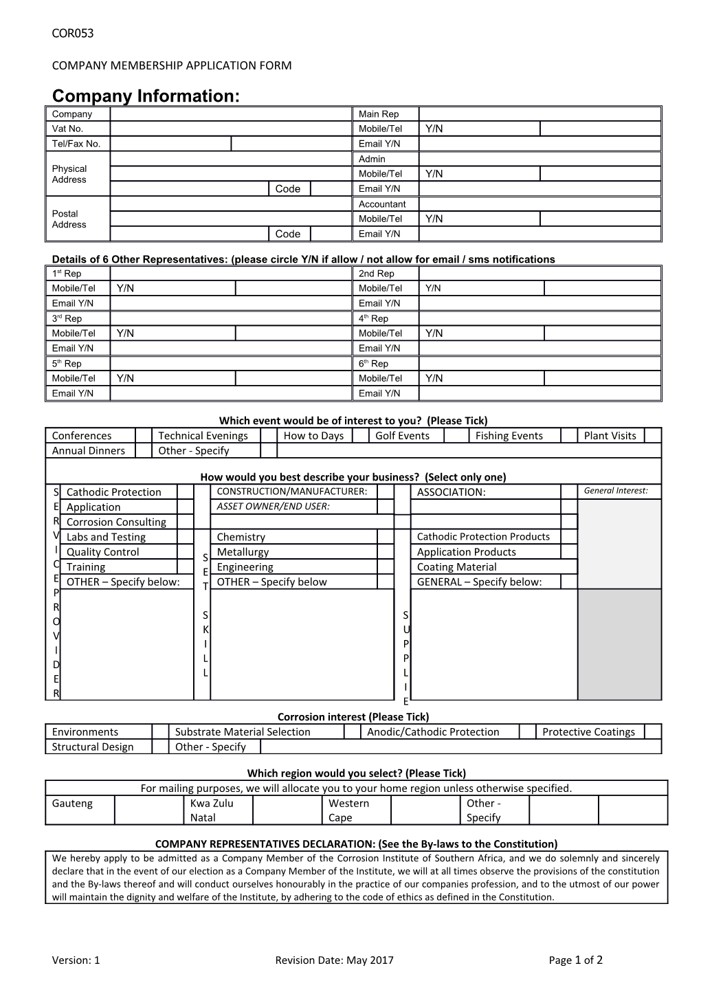 Membership Fees for 2017/2018