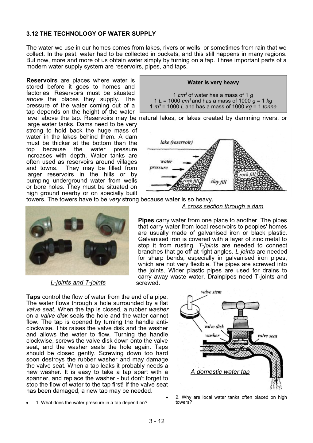 3.12 the Technology of Water Supply