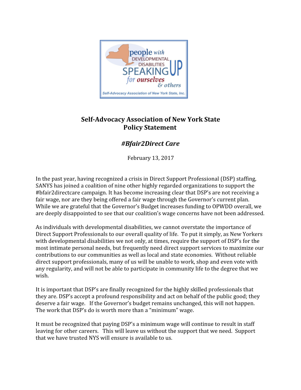 Self-Advocacy Association of New York State
