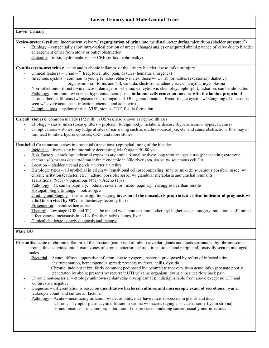 Lower Urinary and Male Genital Tract