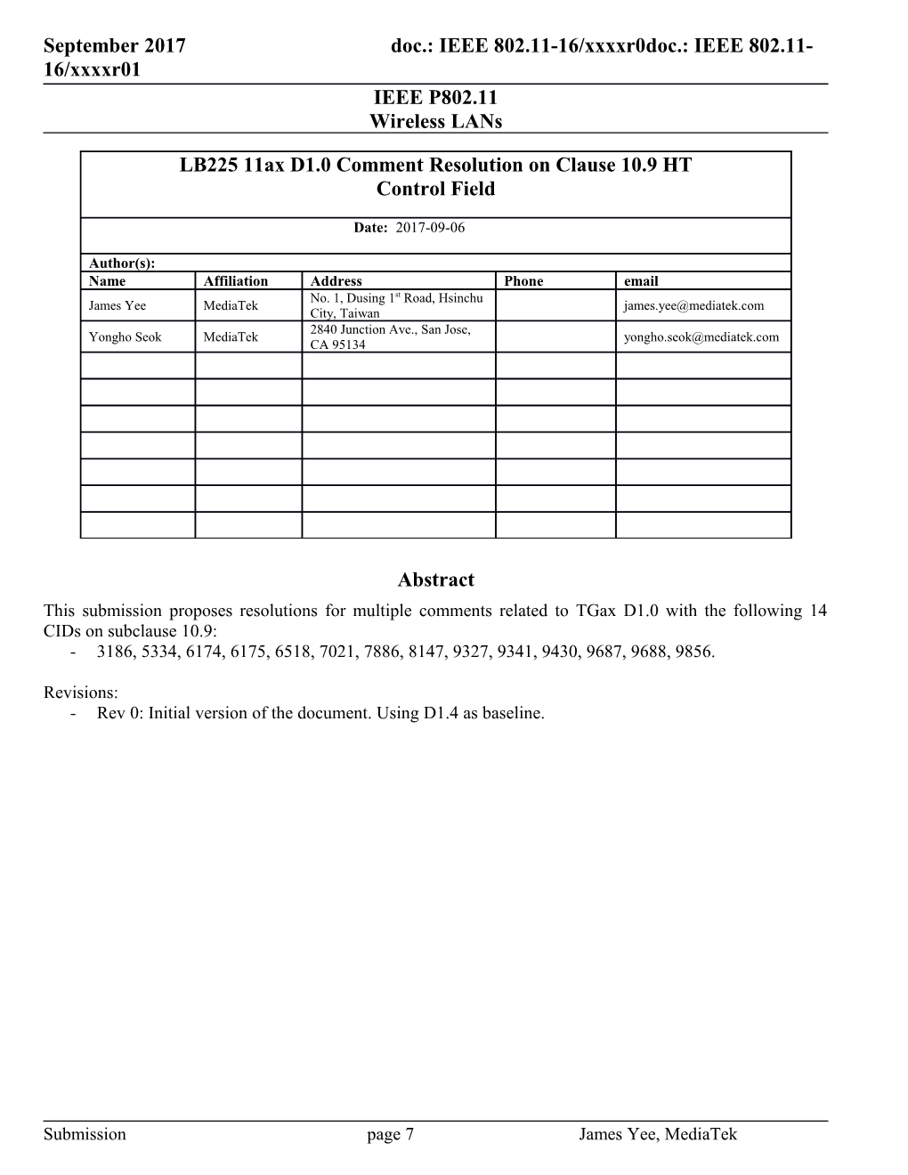 Rev 0: Initial Version of the Document. Using D1.4 As Baseline