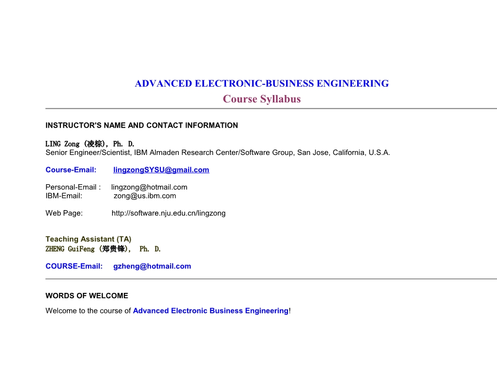 Advanced Electronic-Business Engineering