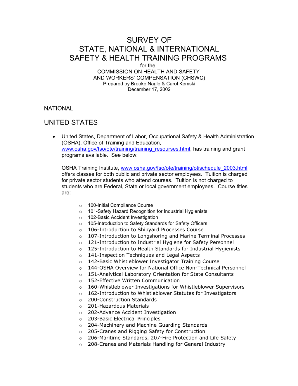 Safety & Health Training Programs